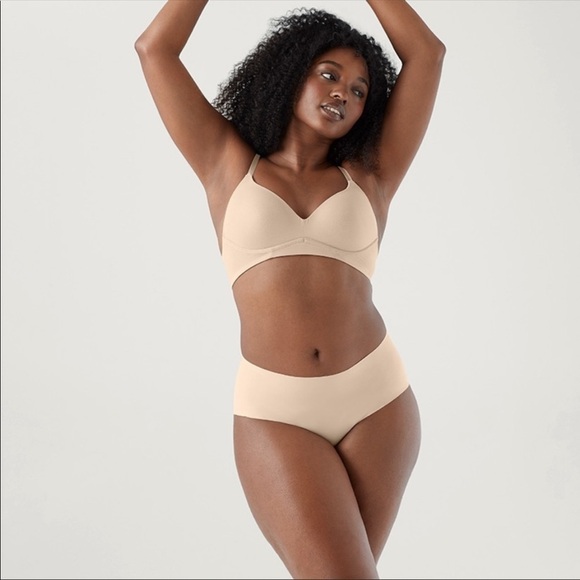 True & Co Women's Freewire Lightly Lined Mesh Bra In Dulce/ Nude Size L NEW - Picture 7 of 12